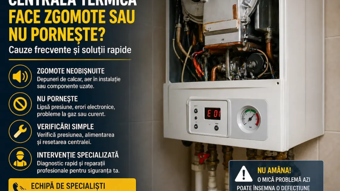 Centrala termică face zgomote sau nu pornește? Cauze frecvente și soluții rapide