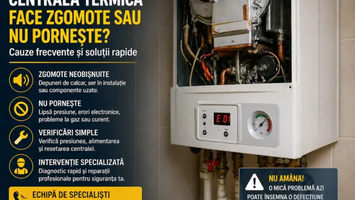 Centrala termică face zgomote sau nu pornește? Cauze frecvente și soluții rapide